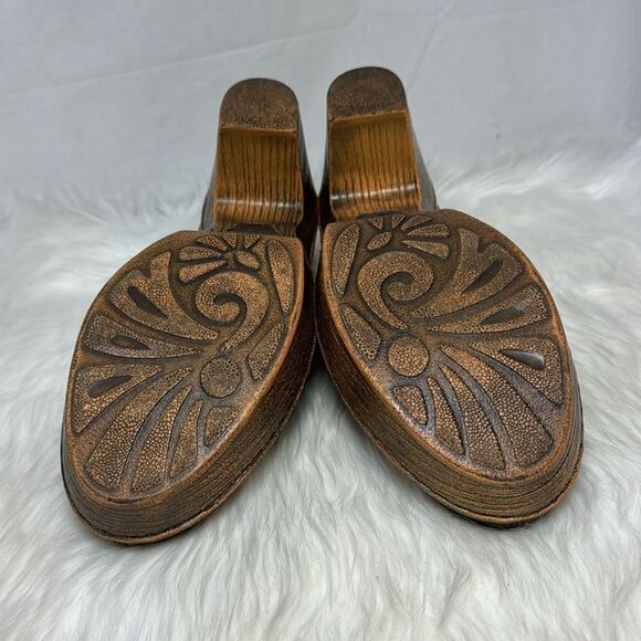 Born Haddon Bronze Leather Platform Clogs Sz 11 - Picture 6 of 6